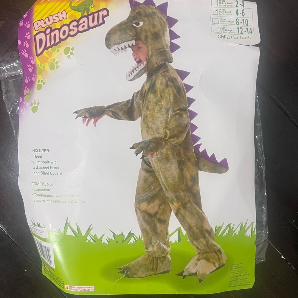 Green T-Rex Dino Costume Ages 4-6
